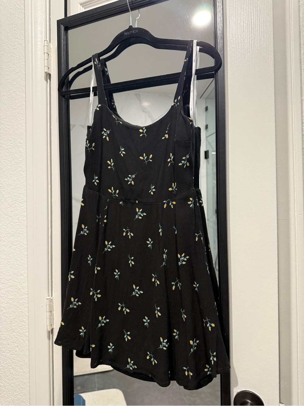 Lulus Black Floral A-Line Sundress